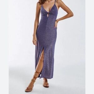 ViX Blue Lurex Marie Long Dress sz Small